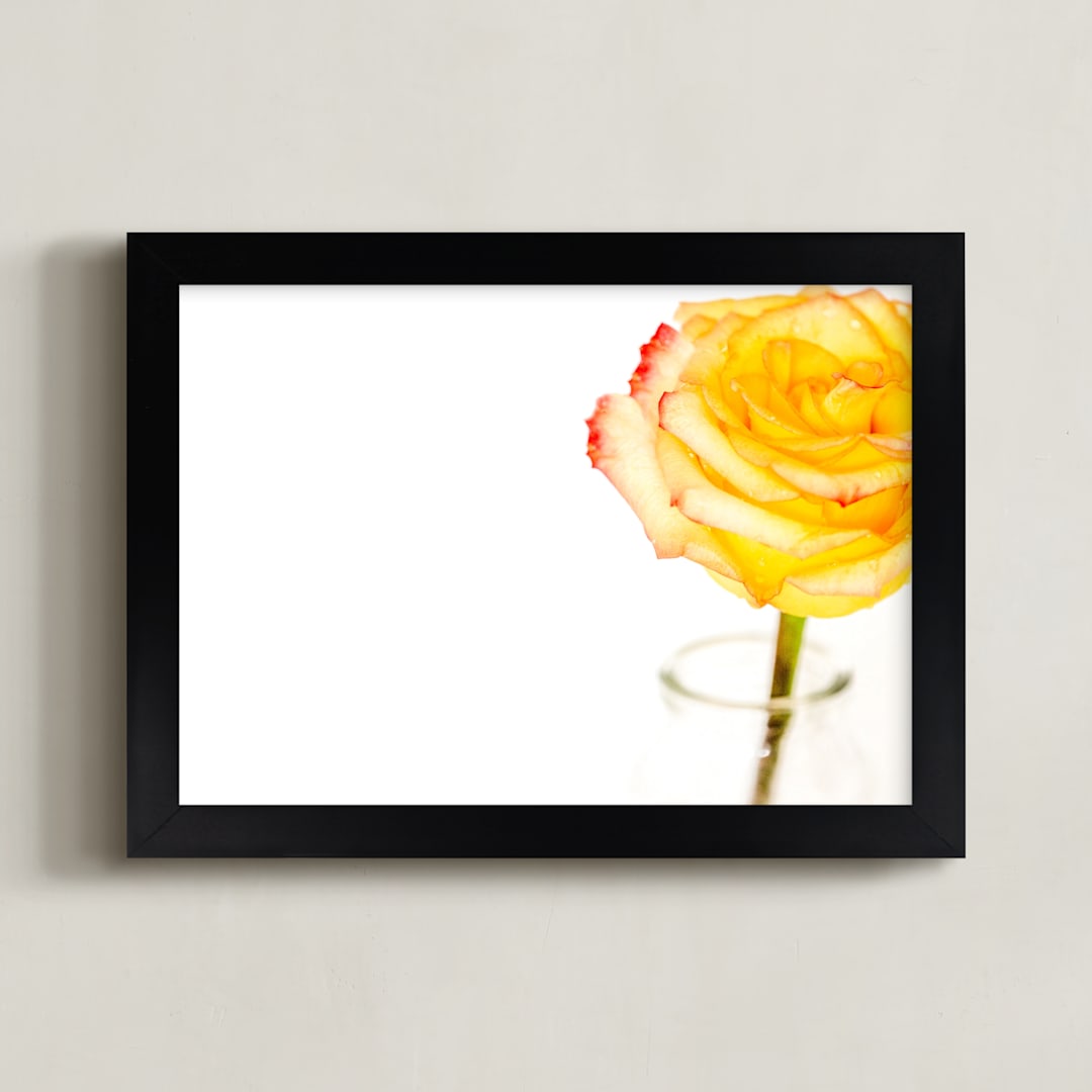 "Minimalist Beauty" - Art Print in Orange Yellow by Mary Ann Glynn-Tusa - Framed