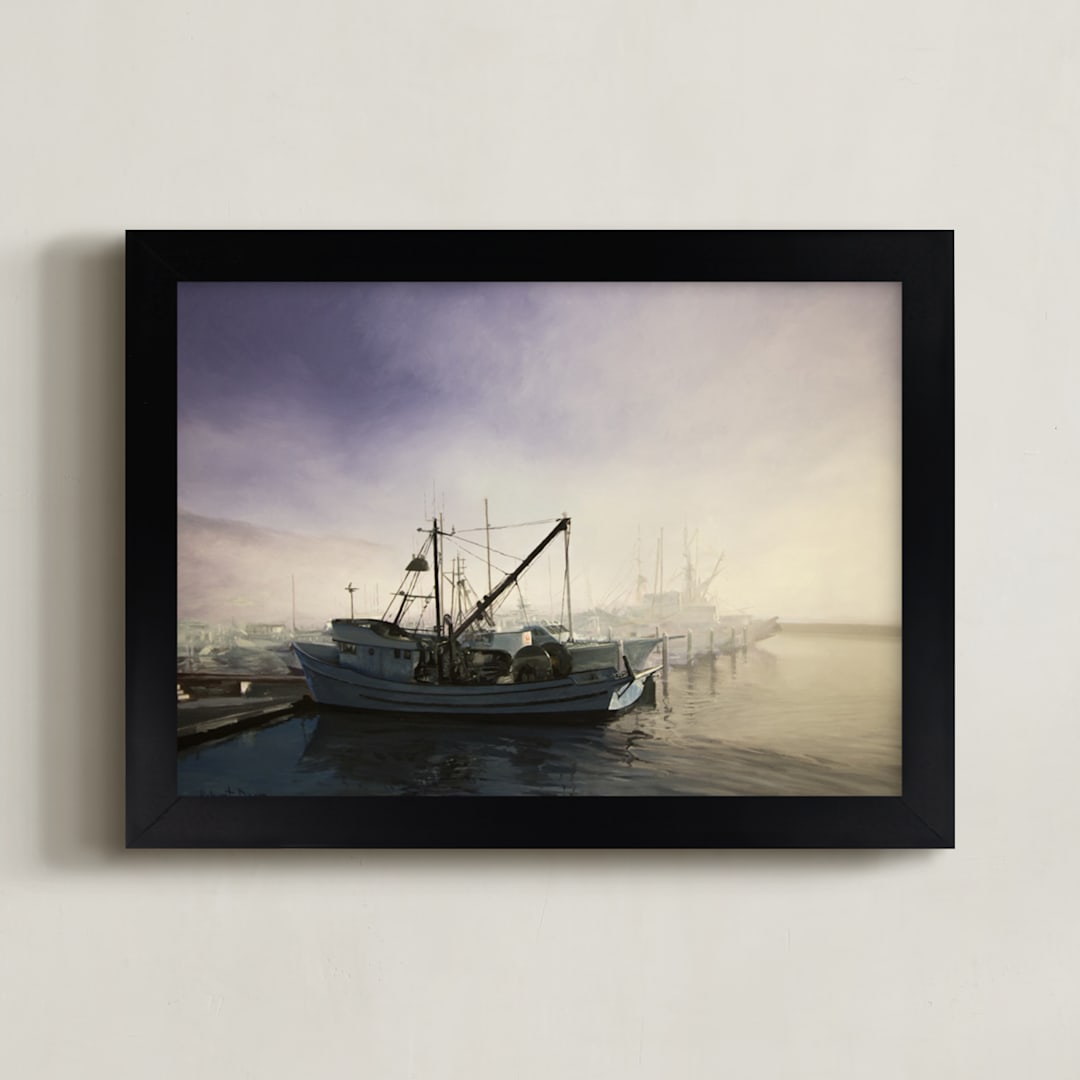 "Divergence - Pillar Point Harbor" - Art Print in Morning Sky by Robert Deem - Framed