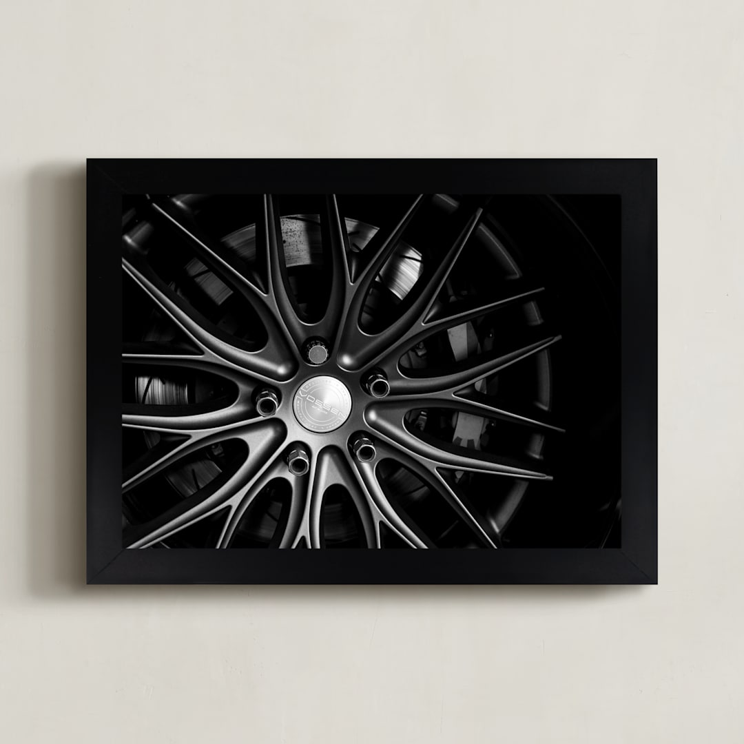 "Reinventing The Wheel" - Art Print in Rich Black by Hannah Graham - Framed