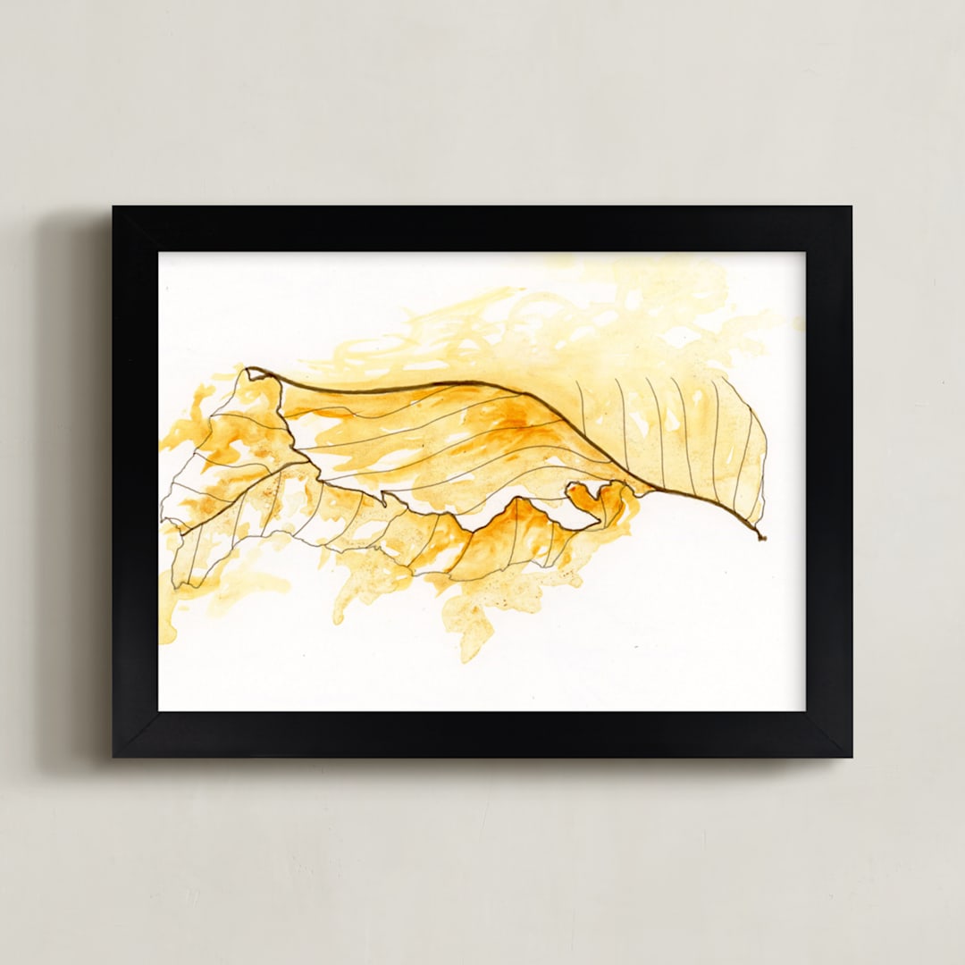 "Gold Leaf" - Art Print in Warm Gold by Emily Magone - Framed