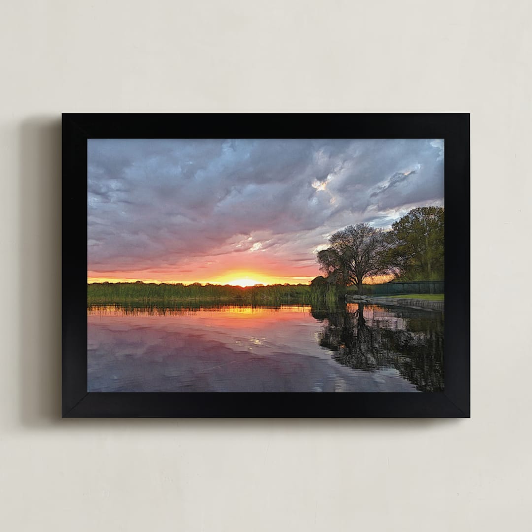 "Sunset in Central Florida" - Art Print in Brillant Sunset by A MAZ Design - Framed