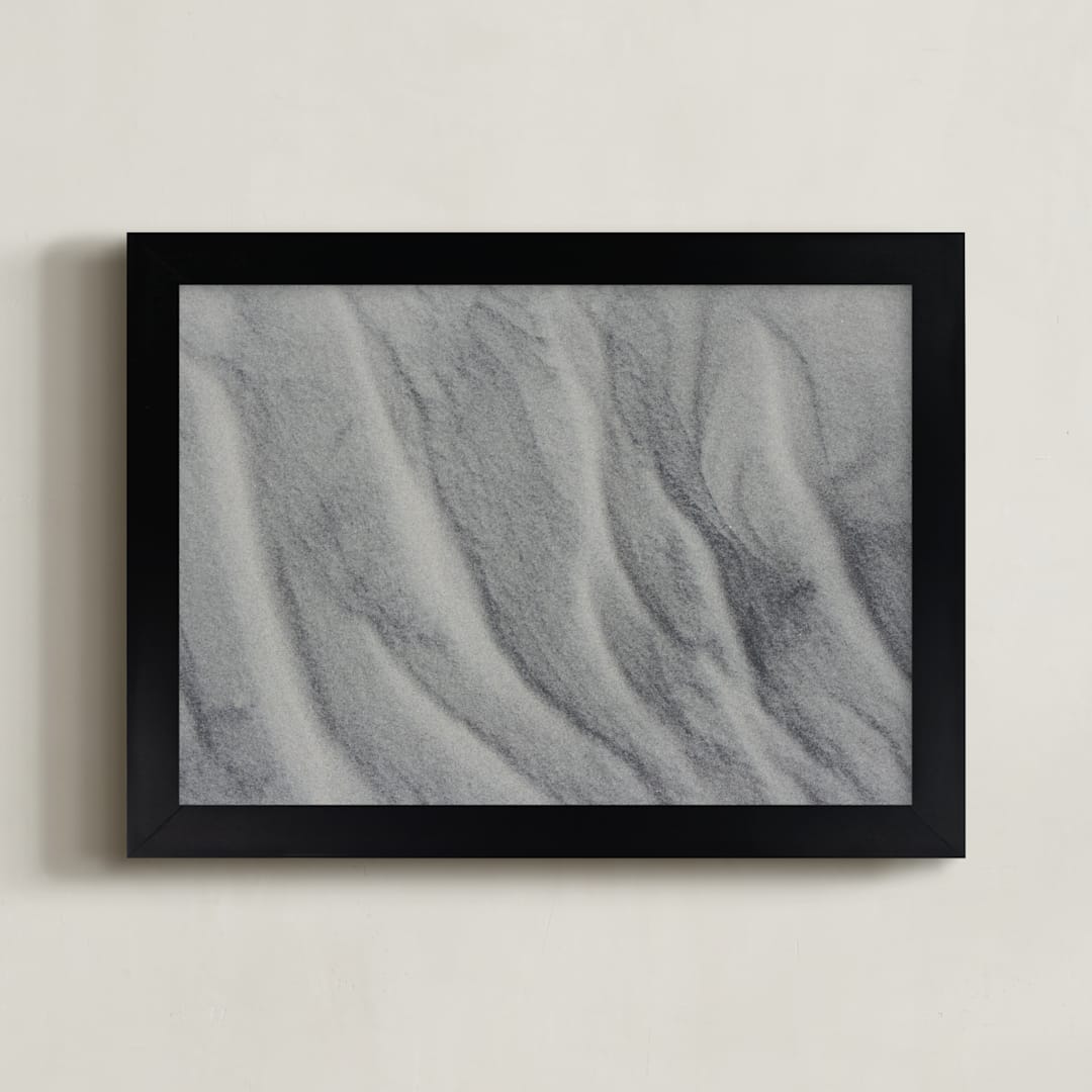"Line in the Sand" - Art Print in Sandy Beige by AJD - Framed