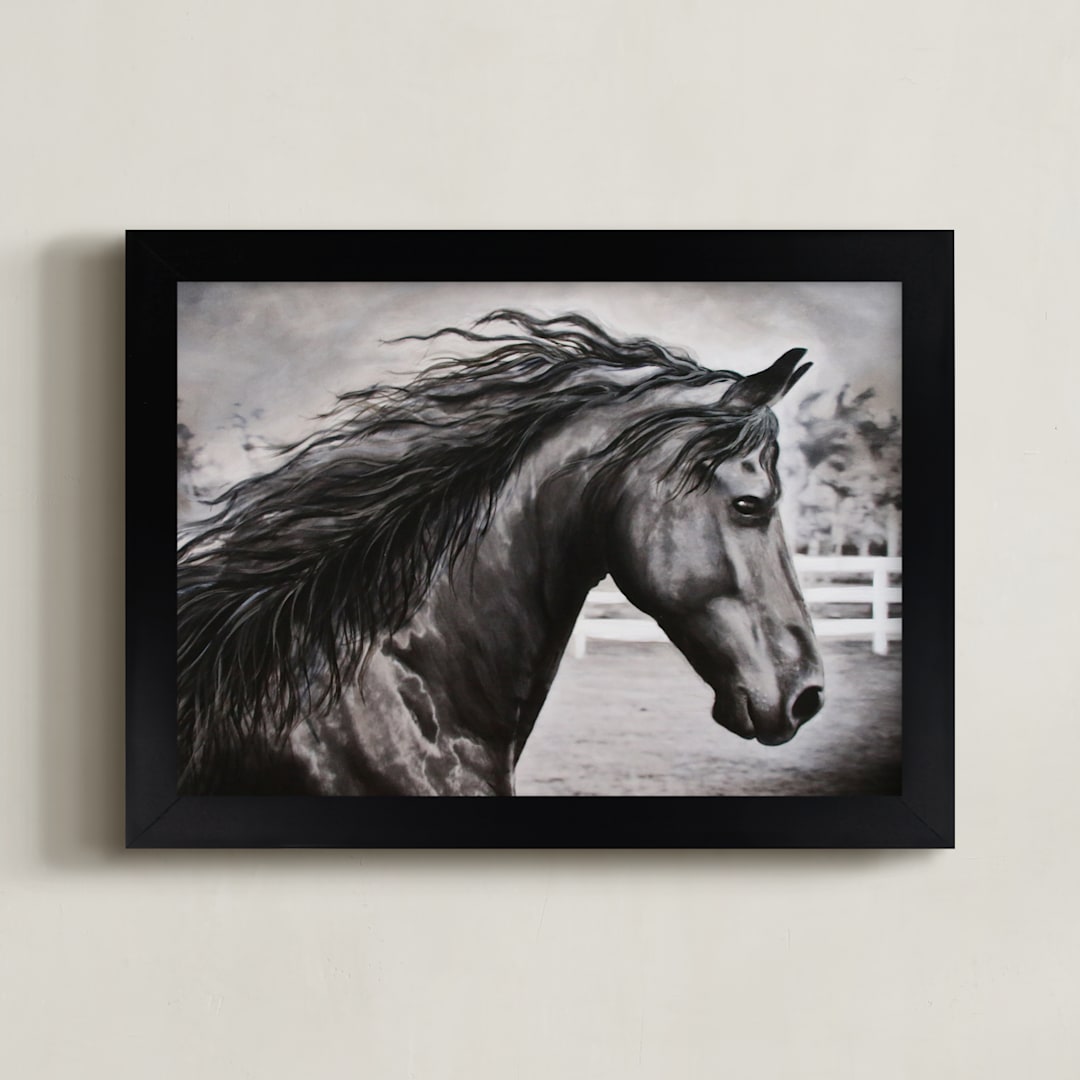 "Angelique" - Art Print in Black & White by Katrina Leandro - Framed