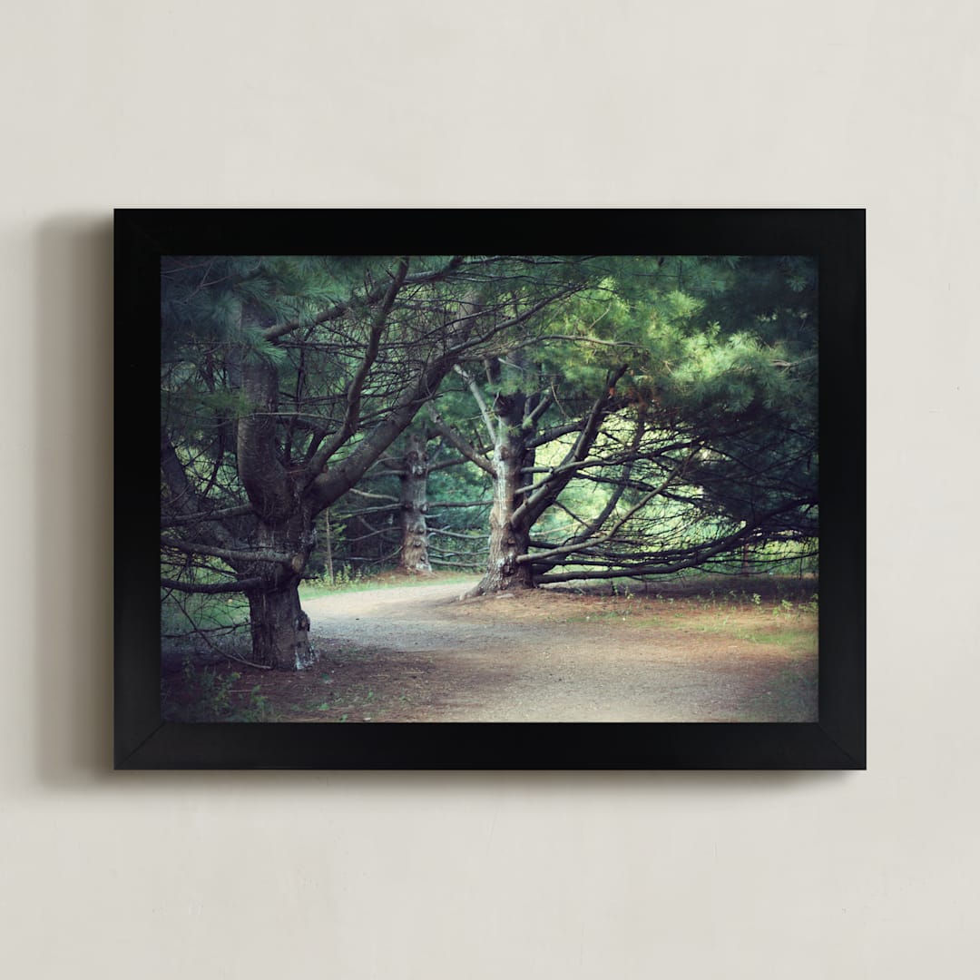 "The Haunted Wood" - Art Print in Forest Green by Gray Star Design - Framed