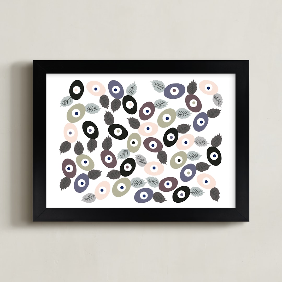 "Arctic Bouquet" - Art Print in Noir by Lisa Samartino Design - Framed