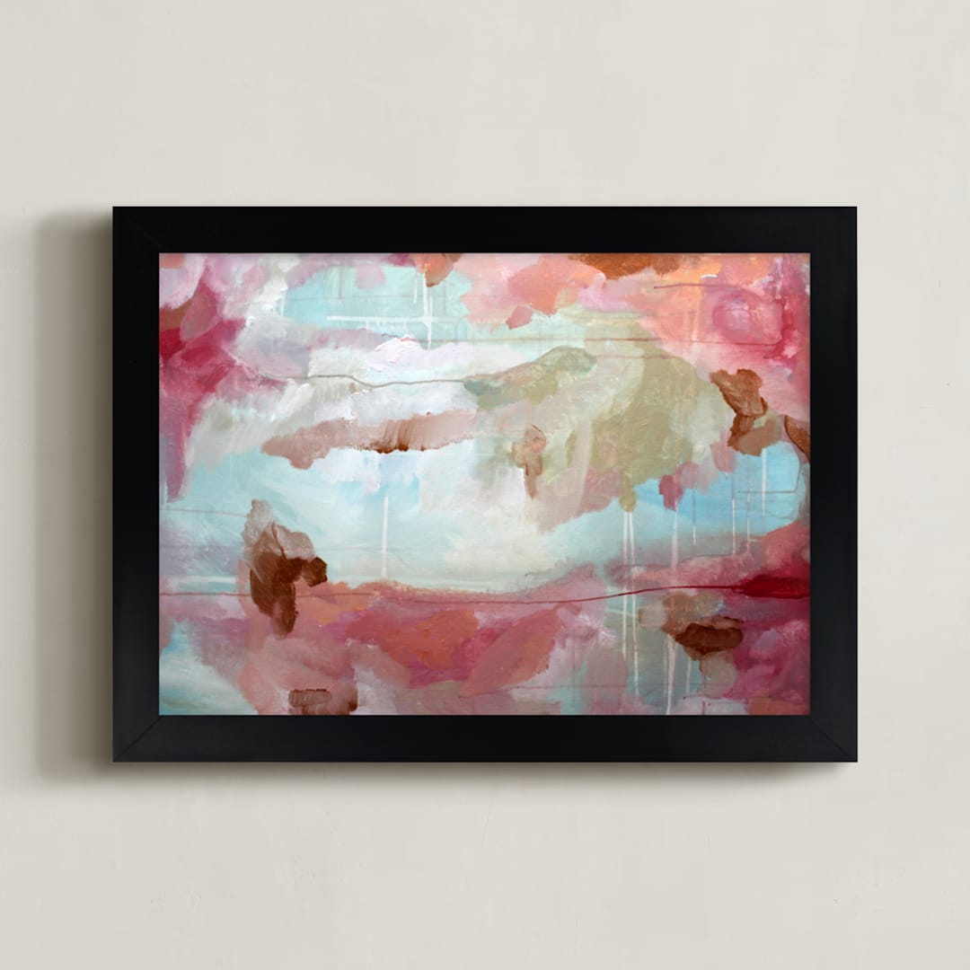 "Isabel" - Art Print in Isabel pink by Art by Megan - Framed