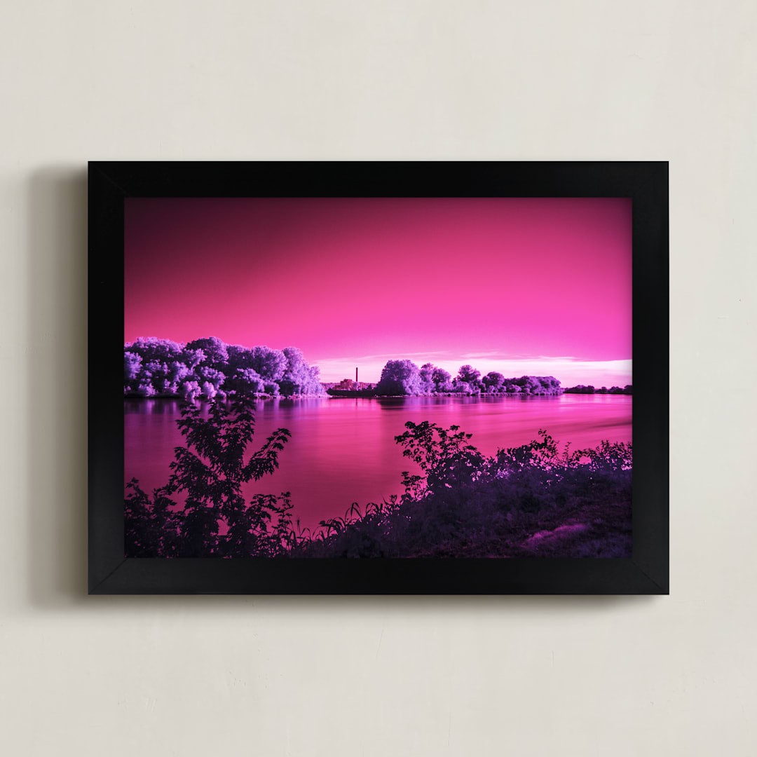 "Riverradiate Six" - Art Print in Purple Glow by Jeff Preuss - Framed