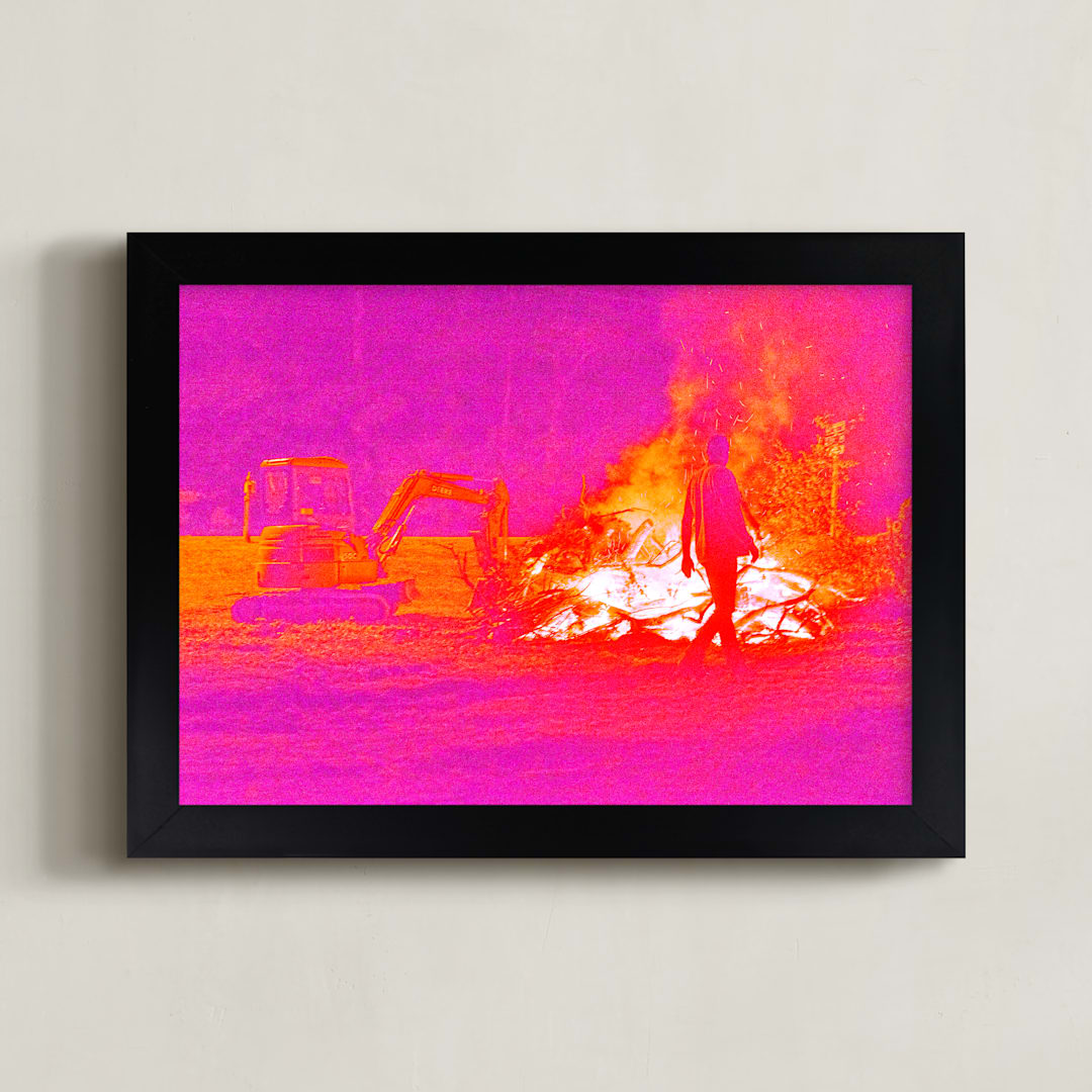 "What We Do in Maine" - Art Print in Hot Pink by AMANDA LOMAX - Framed