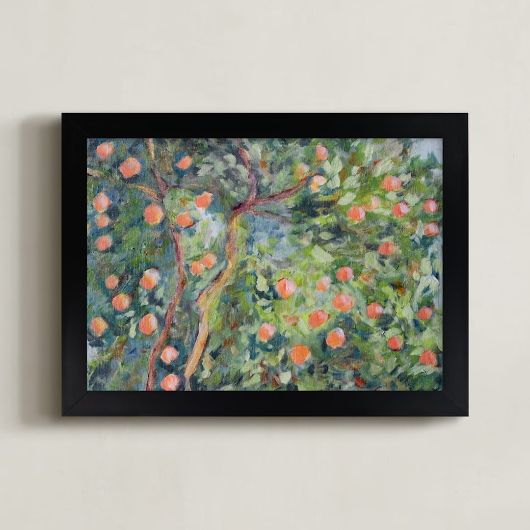 "Greenonthepark" - Art Print in Allgreens by Susanna Nousiainen - Framed