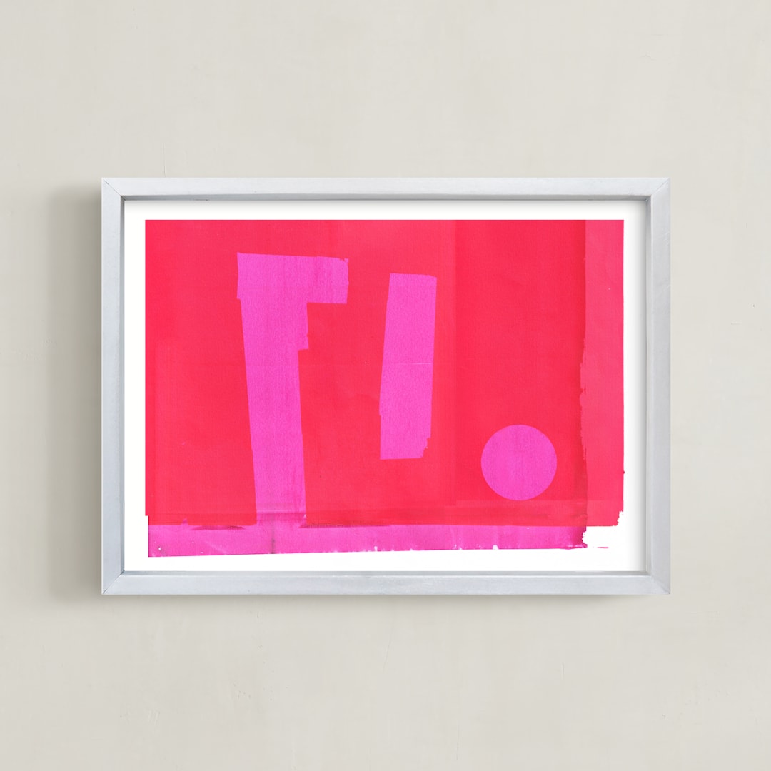 "Modern colors" - Art Print in Vibrant Red by Marta Crea - Framed