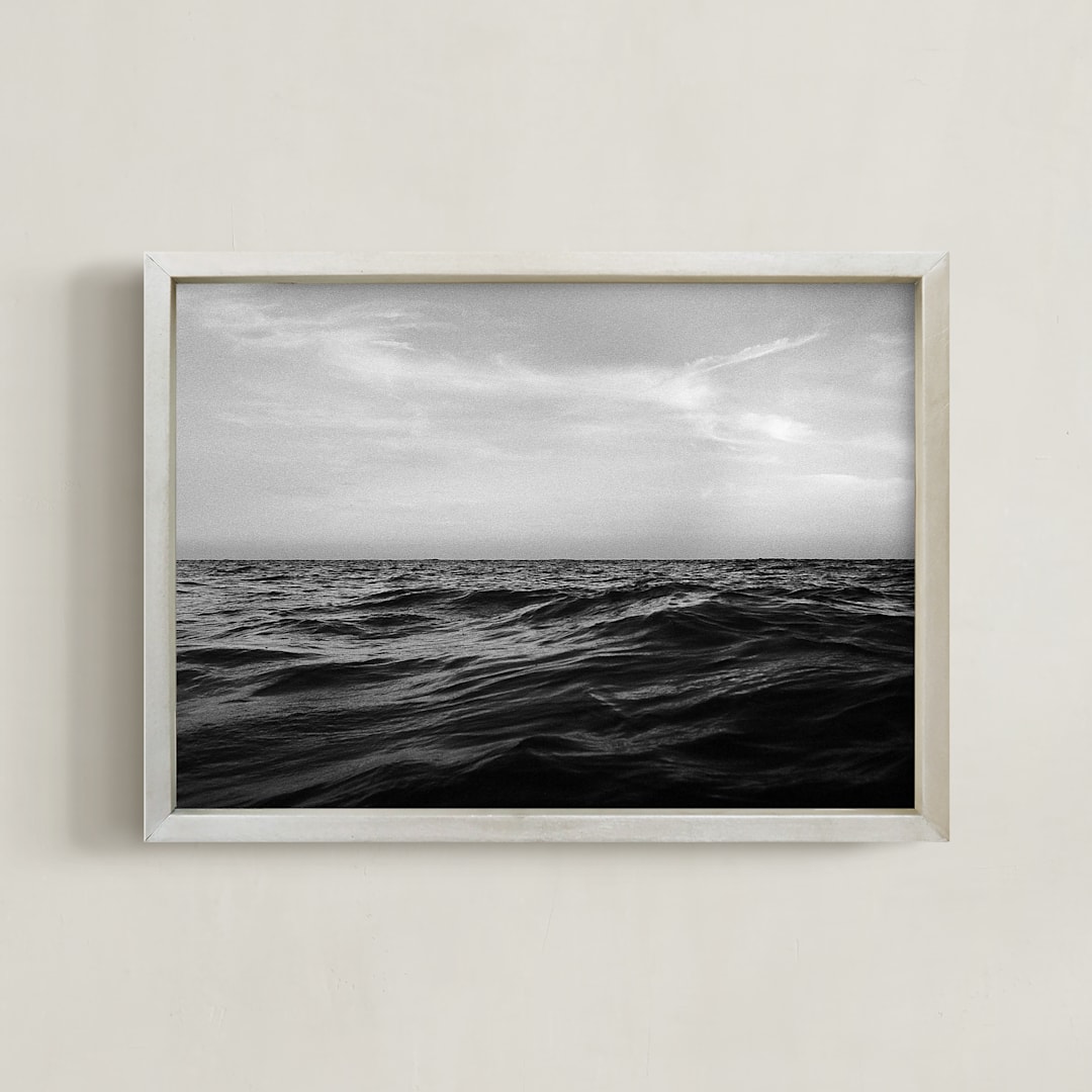 "Lost At Sea" - Art Print in black and White by Cade Cahalan - Framed