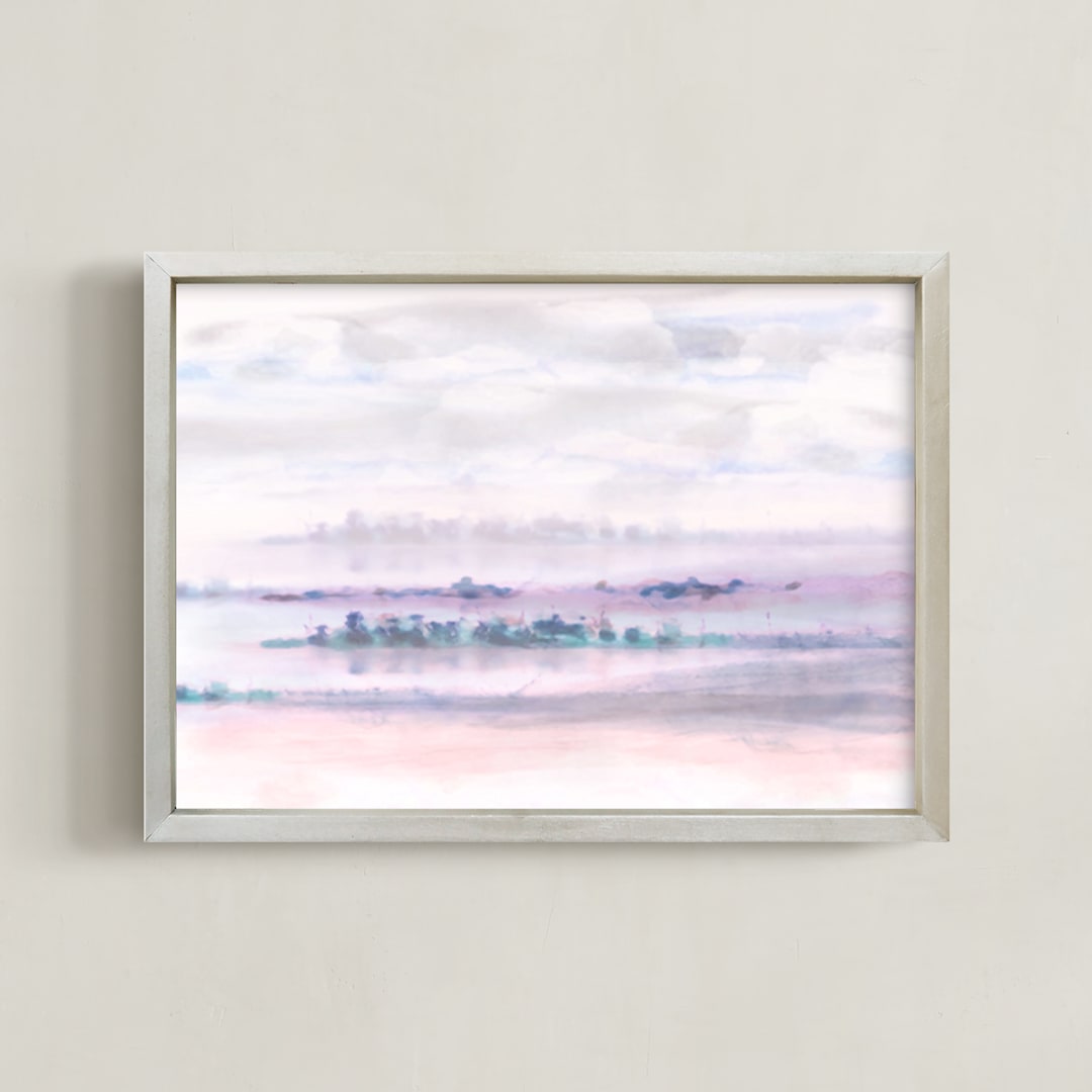 "Peninsula" - Art Print in Dusty Lavender by Grace Kreinbrink - Framed