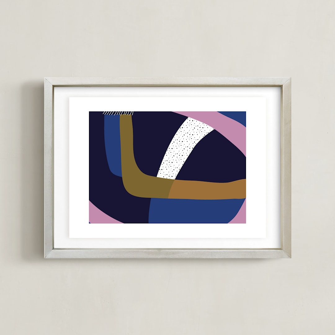 "Emotional" - Art Print in Persian Blue by Christina Flowers - Framed