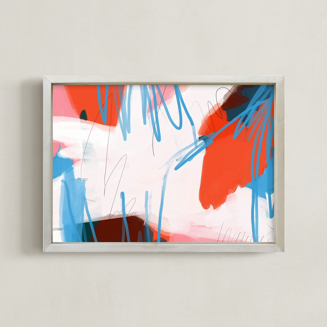 "the weight" - Art Print in Coral by Morgan Kendall - Framed