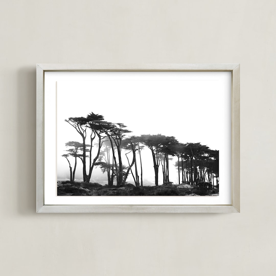 "Lands End" - Art Print in Black & White by Tania Medeiros - Framed