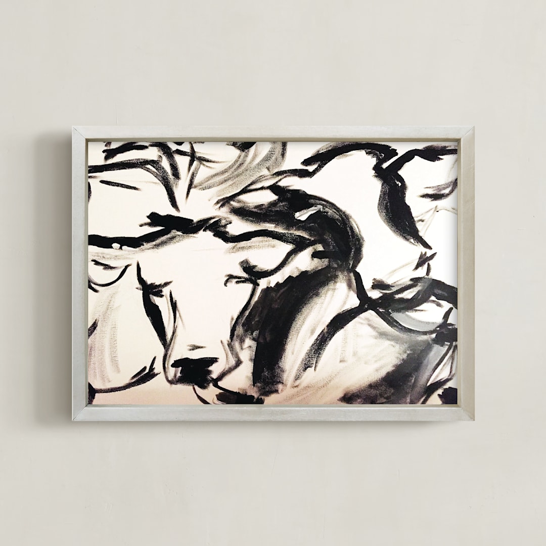 "Friends on the Farm" - Art Print in Blackened by Holly Royval - Framed