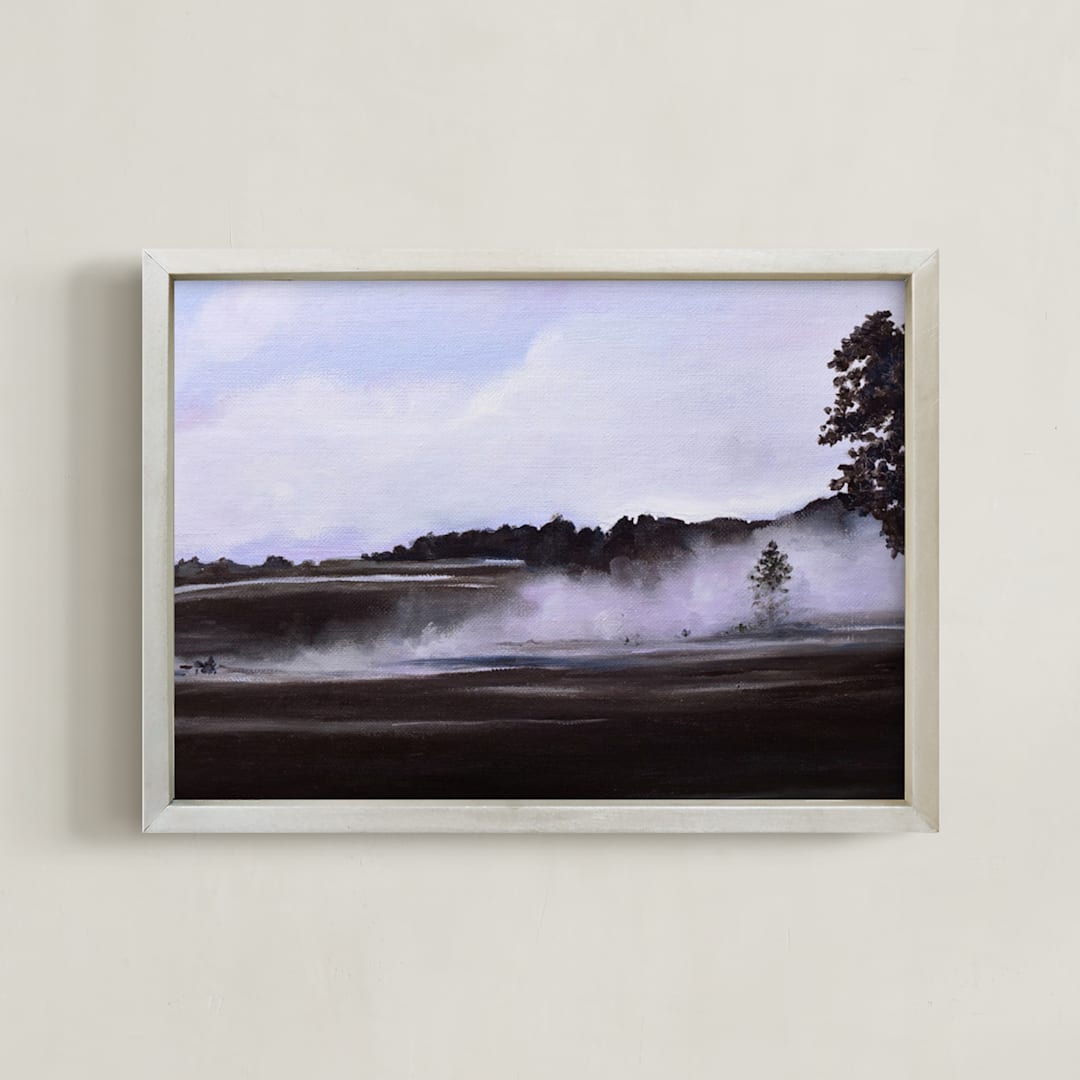 "Chandler Farm" - Art Print in Misty Lavender by Emma Ballou - Framed