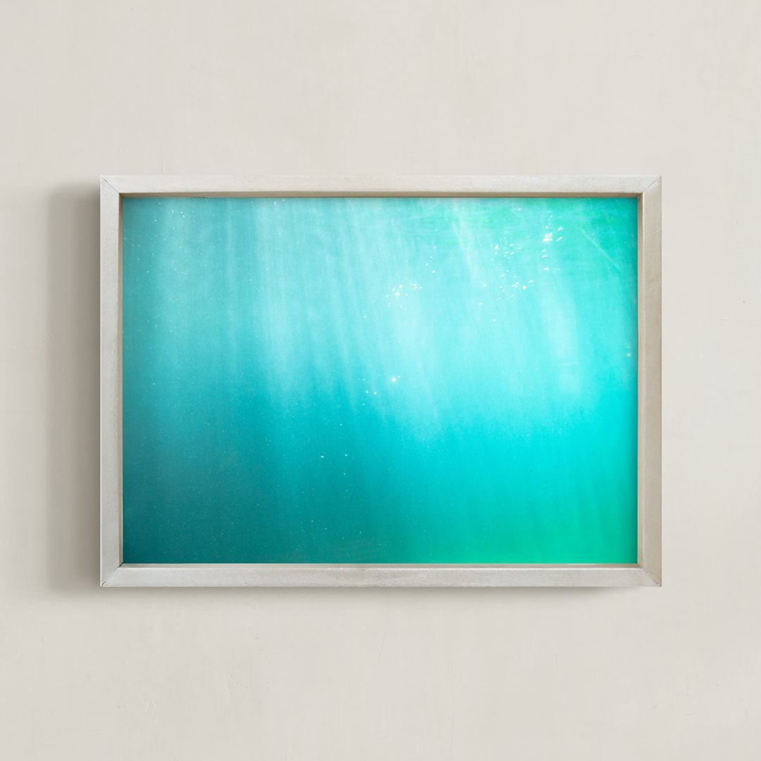 "aqua blue" - Art Print in aqua blue by Van Tsao - Framed