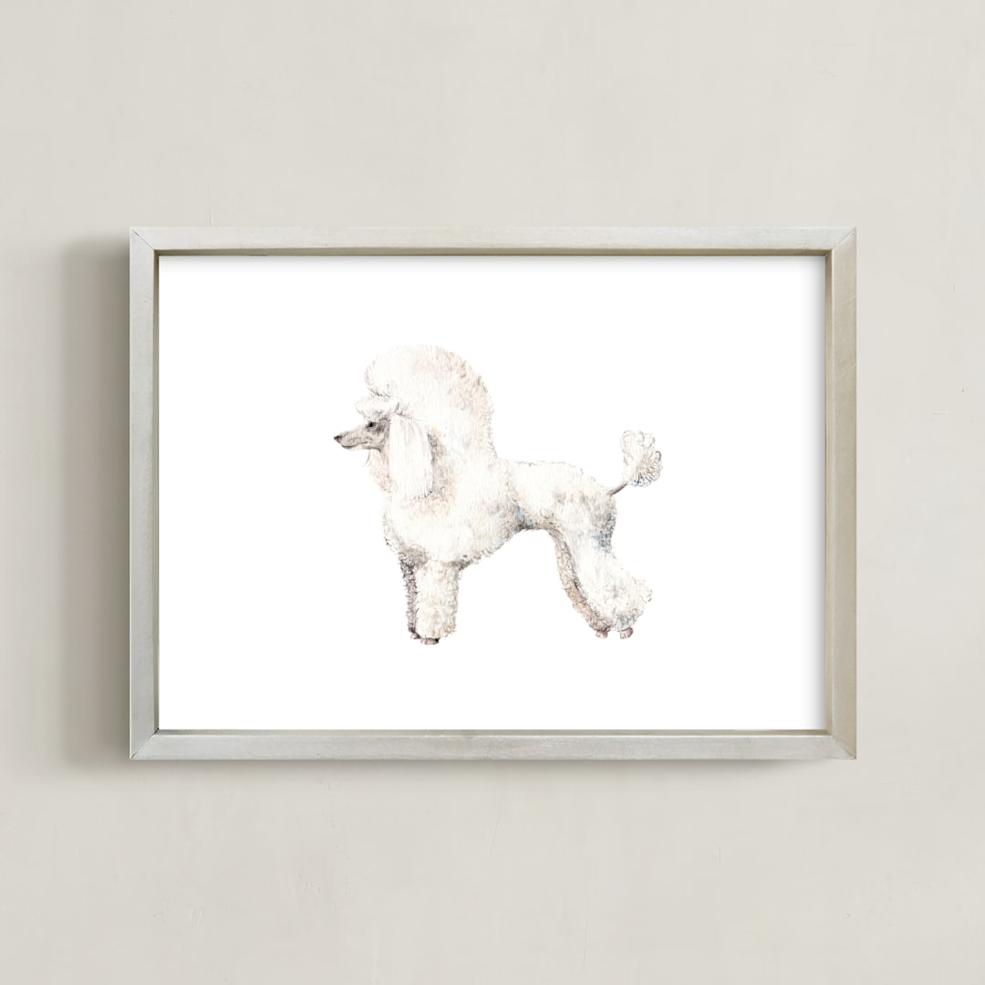 "***Flawless " - Art Print in Poodle Fluff White by Lauren Rogoff - Framed