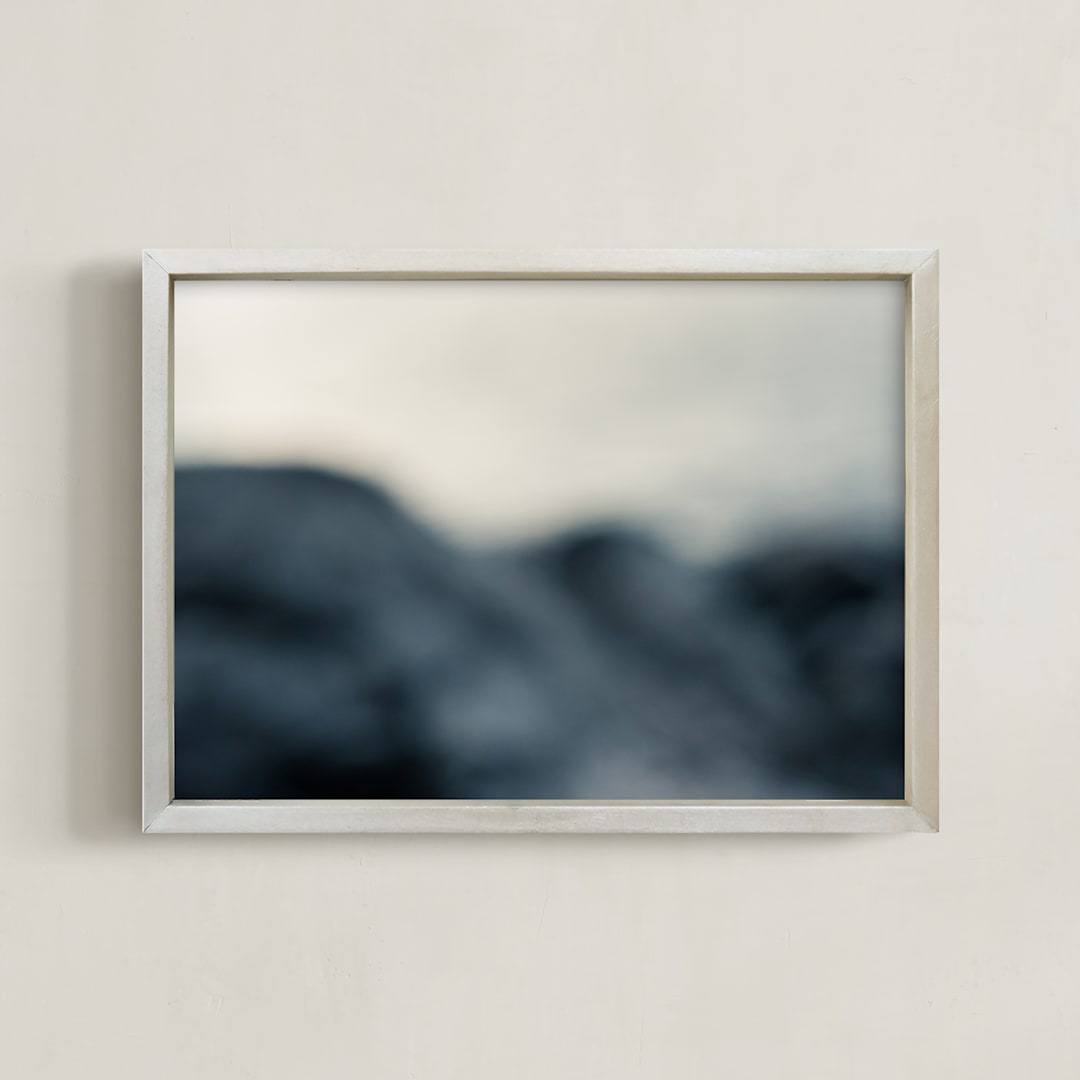 "Untamed Blues Series 6" - Art Print in Midnight Blue by AMANDA LOMAX - Framed