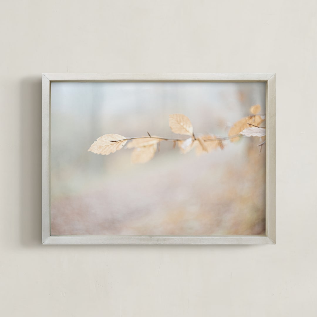 "The dance of the leaves II" - Art Print in Bright Bronze by Lying on the grass - Framed