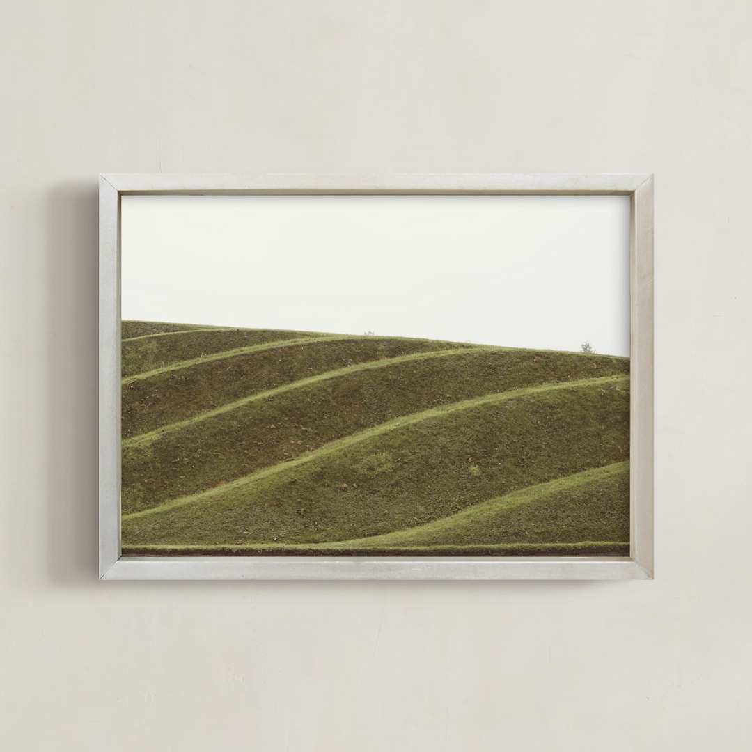 "Swooped III" - Art Print in evergreen by Kamala Nahas - Framed