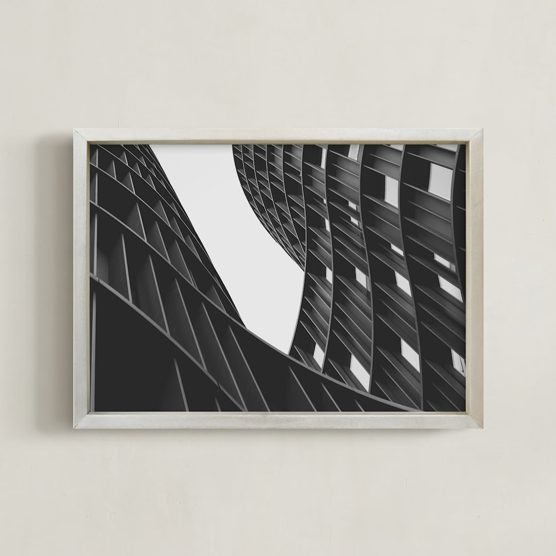"Linjer 2" - Art Print in Shadow Gray by Kate Baird - Framed