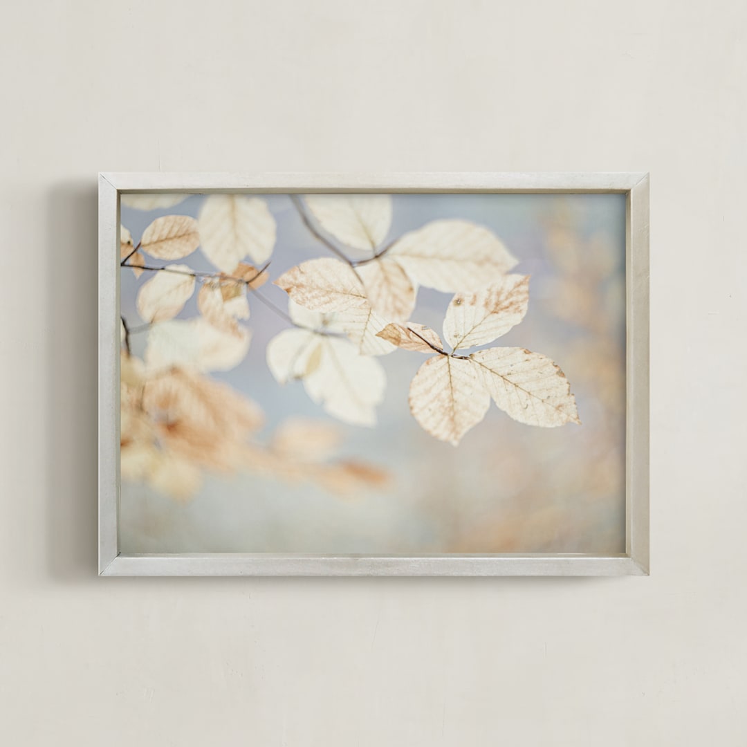 "The dance of the leaves I" - Art Print in Bright Bronze by Lying on the grass - Framed
