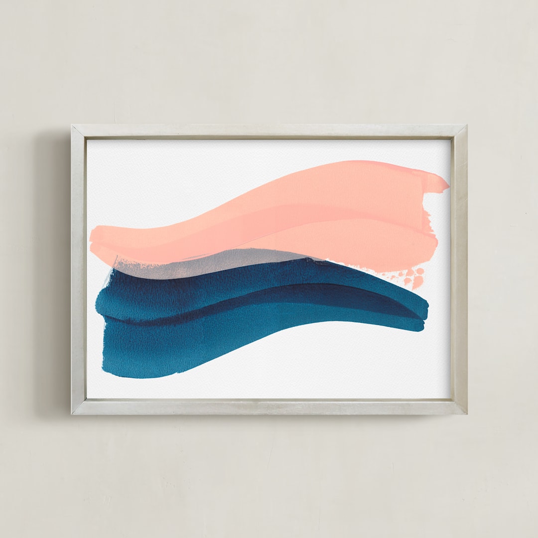 "Dancer by the Sea" - Art Print in Ballet Pink by Christina Flowers - Framed