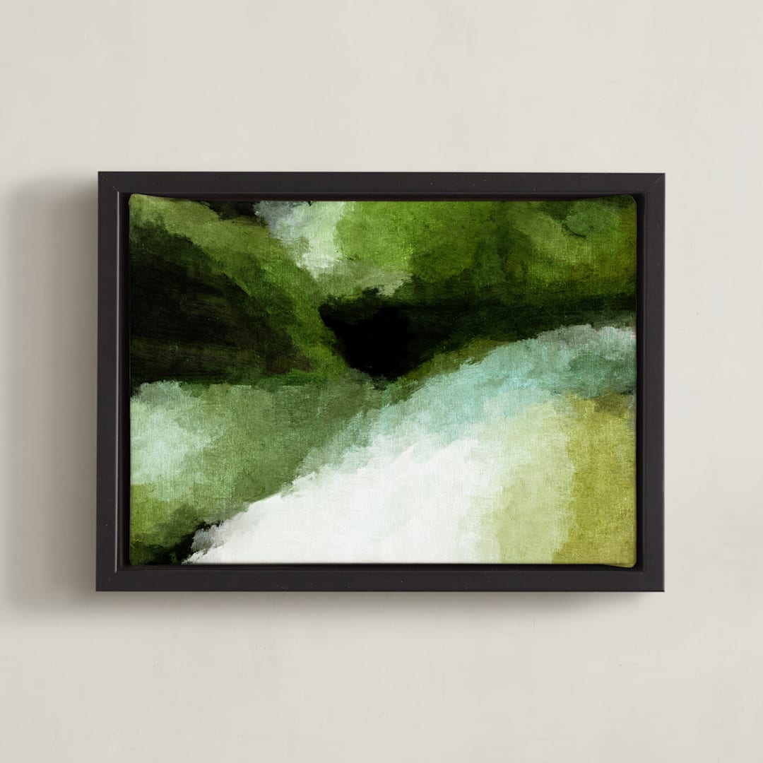 "Ocean Floor I" - Art Print in Moss Green by Tanya Lee Design - Framed Canvas