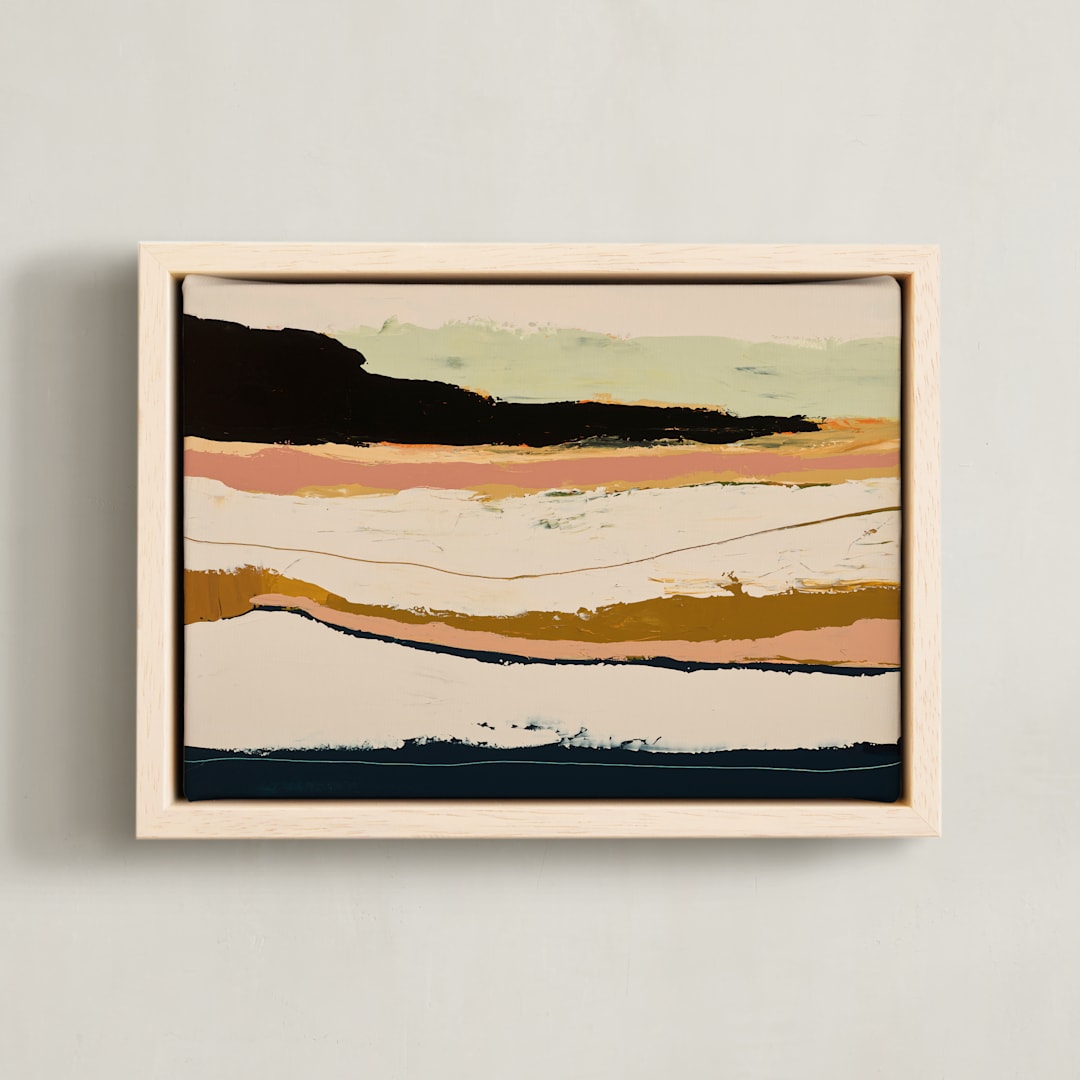 "Bike Path" - Art Print in Black by Caryn Owen - Framed Canvas