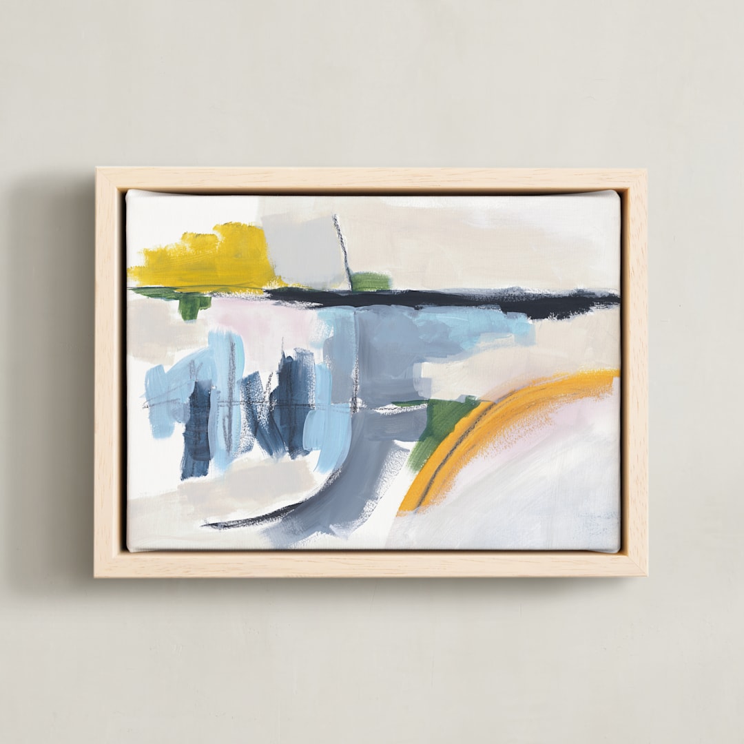 "Feeling The Day 1" - Art Print in Steel Blue by Karyn Denten - Framed Canvas