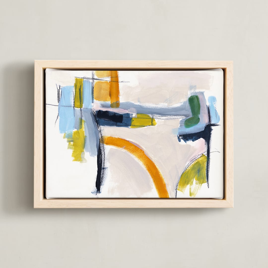 "Feeling The Day 2" - Art Print in Periwinkle by Karyn Denten - Framed Canvas