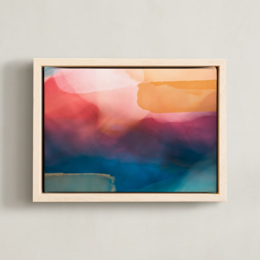 "Mended" - Art Print in Blushed Pink by Helen Makadia - Framed Canvas