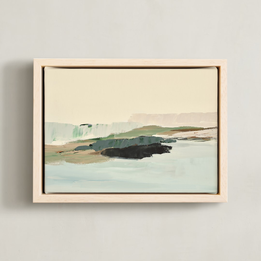 "Silver Seas" - Art Print in Light Blue by Caryn Owen - Framed Canvas