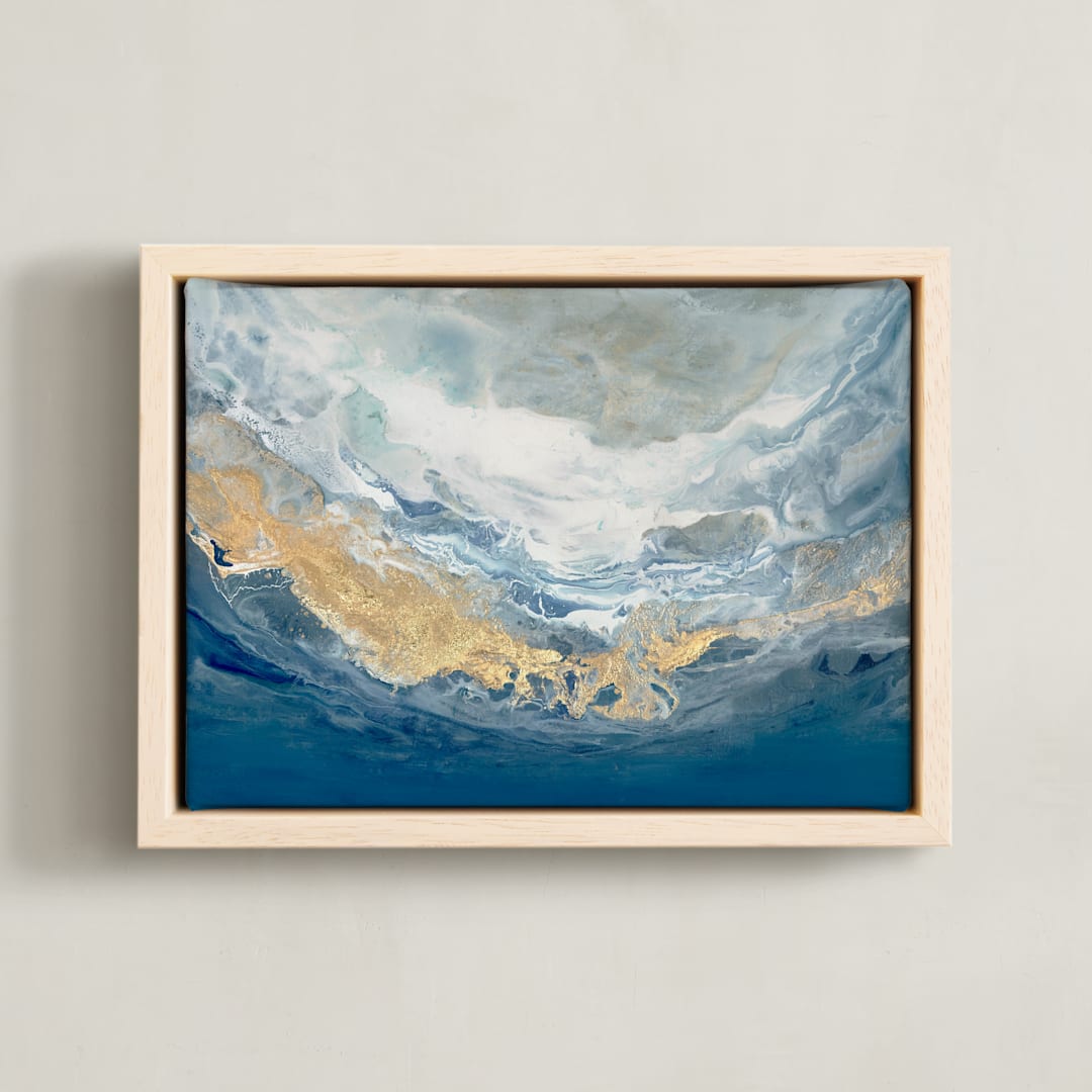 "Vast Sea No. 1" - Art Print in Coastal Blue by Julia Contacessi - Framed Canvas