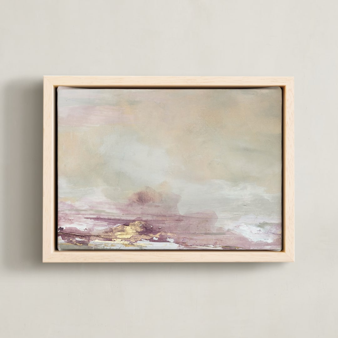 "Vanilla Rose No. 1" - Art Print in Warm Sand by Julia Contacessi - Framed Canvas