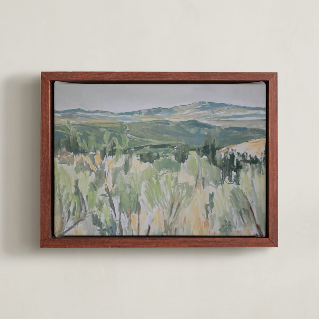 "Ramble" - Art Print in Grass by Alysia Quisenberry - Framed Canvas