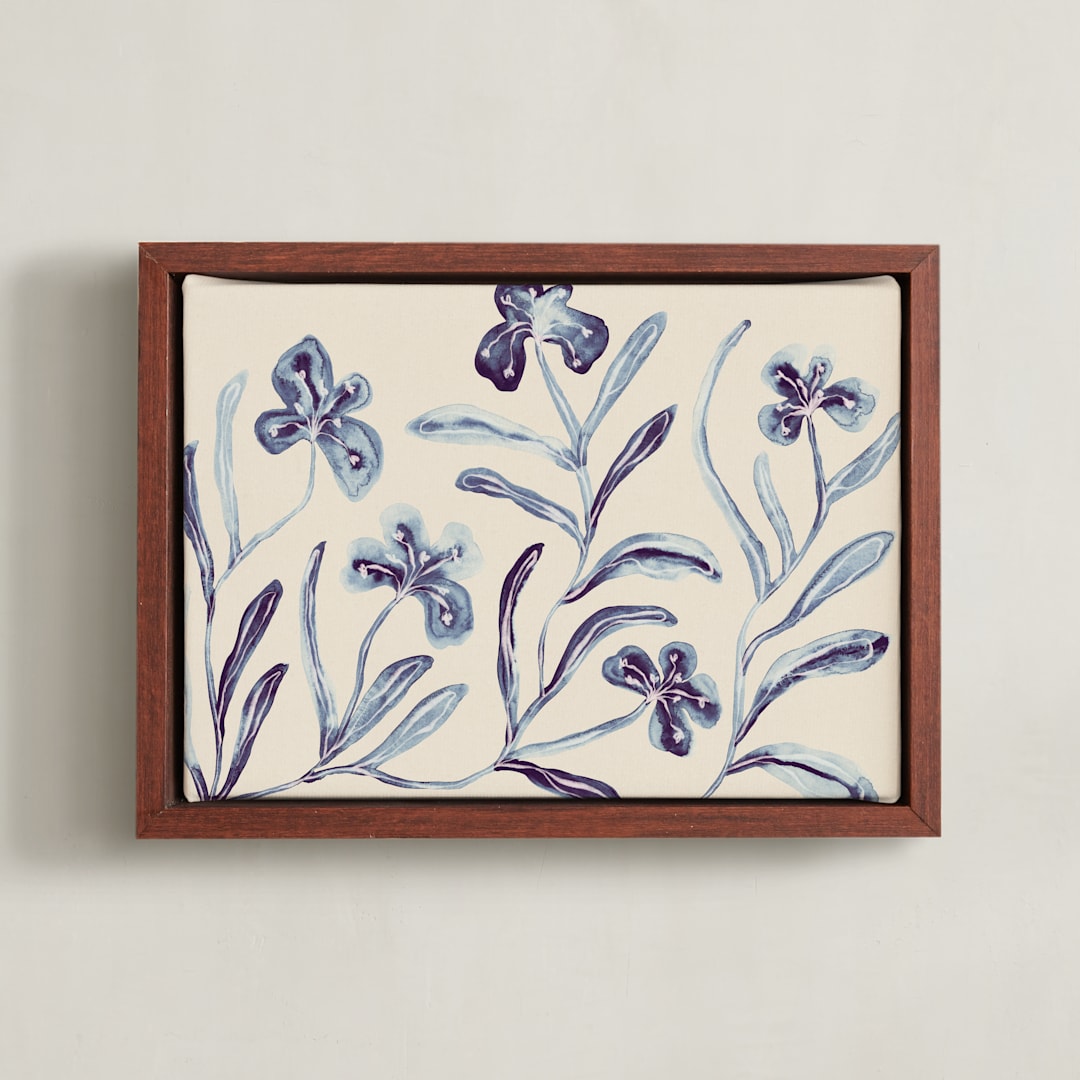 "Midnight Blossoms" - Art Print in Shadowed Lavender by Alisa Galitsyna - Framed Canvas