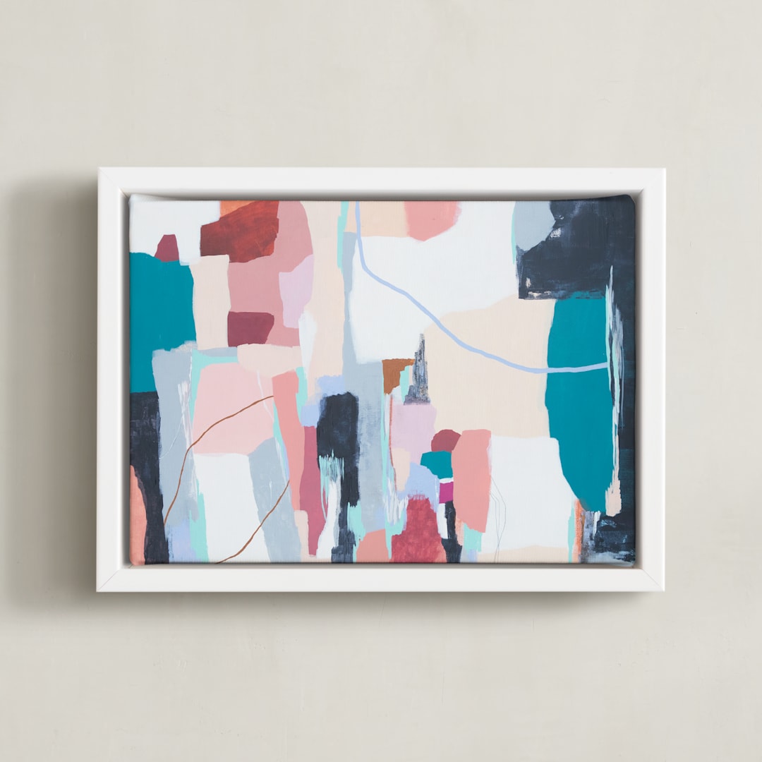 "Expand far beyond" - Art Print in Indigo by FERNANDA MARTINEZ - Framed Canvas