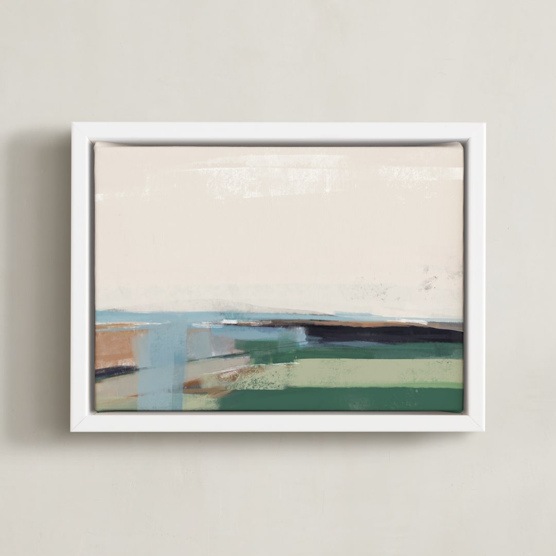 "Precipitous" - Art Print in Moss by Eric Ransom - Framed Canvas