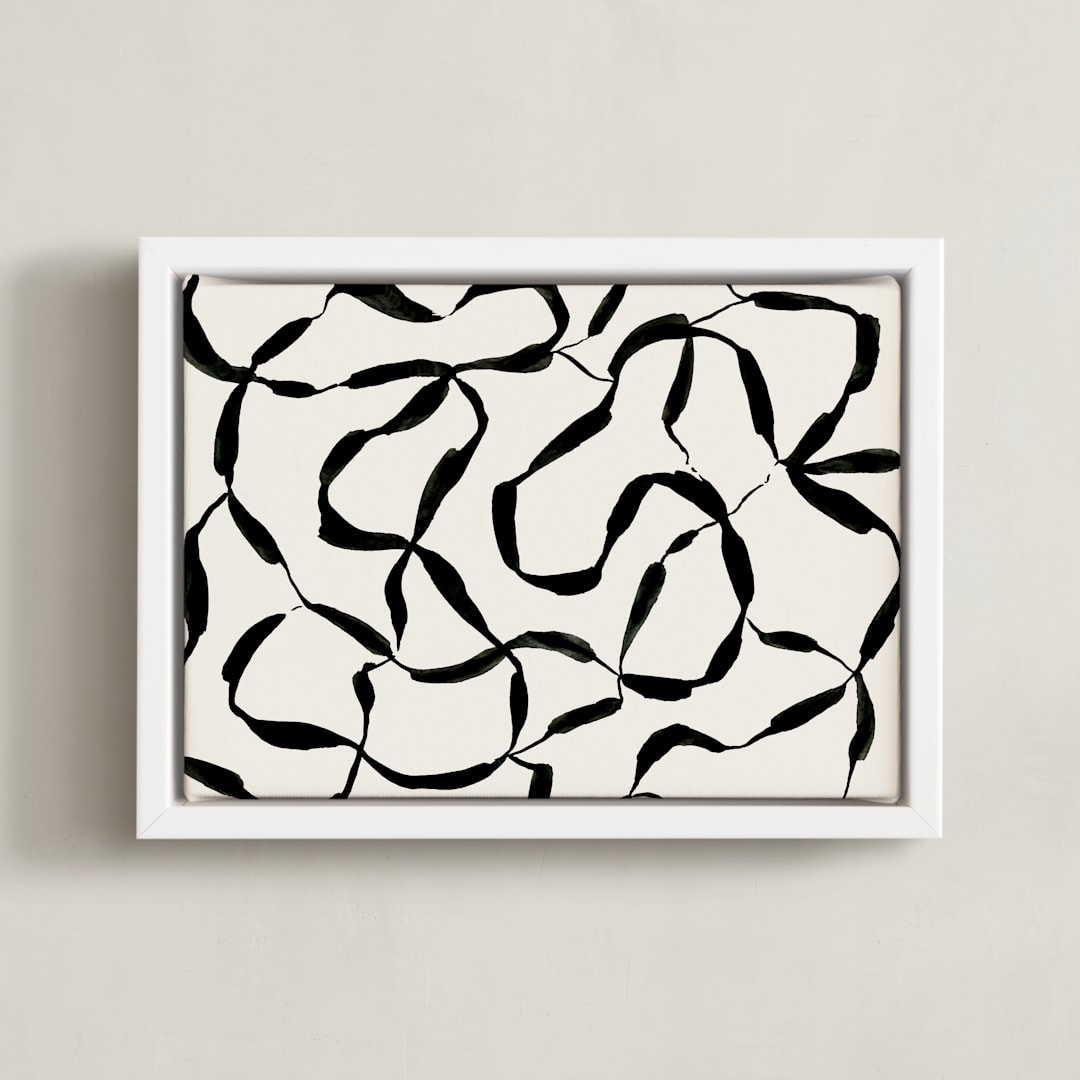 "Chain of events" - Art Print in Black Jack by Jaqui Falkenheim - Framed Canvas