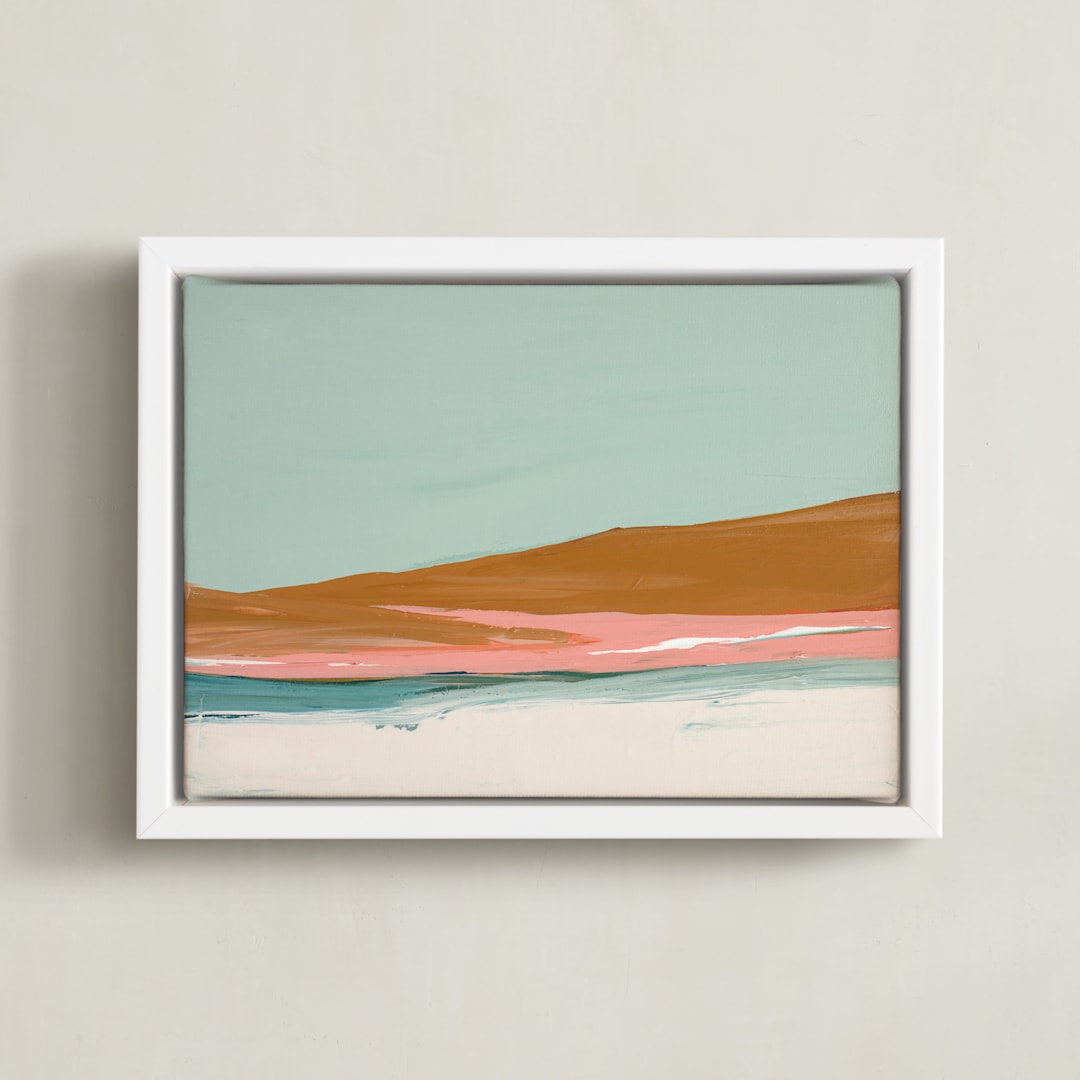 "Sand Dunes" - Art Print in orangish brown by Caryn Owen - Framed Canvas