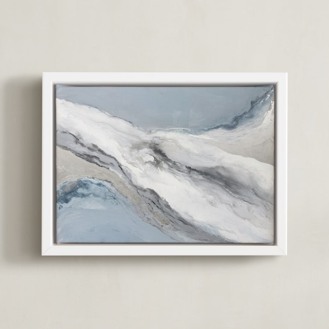 "Muse" - Art Print in Soft Blue by Julia Contacessi - Framed Canvas