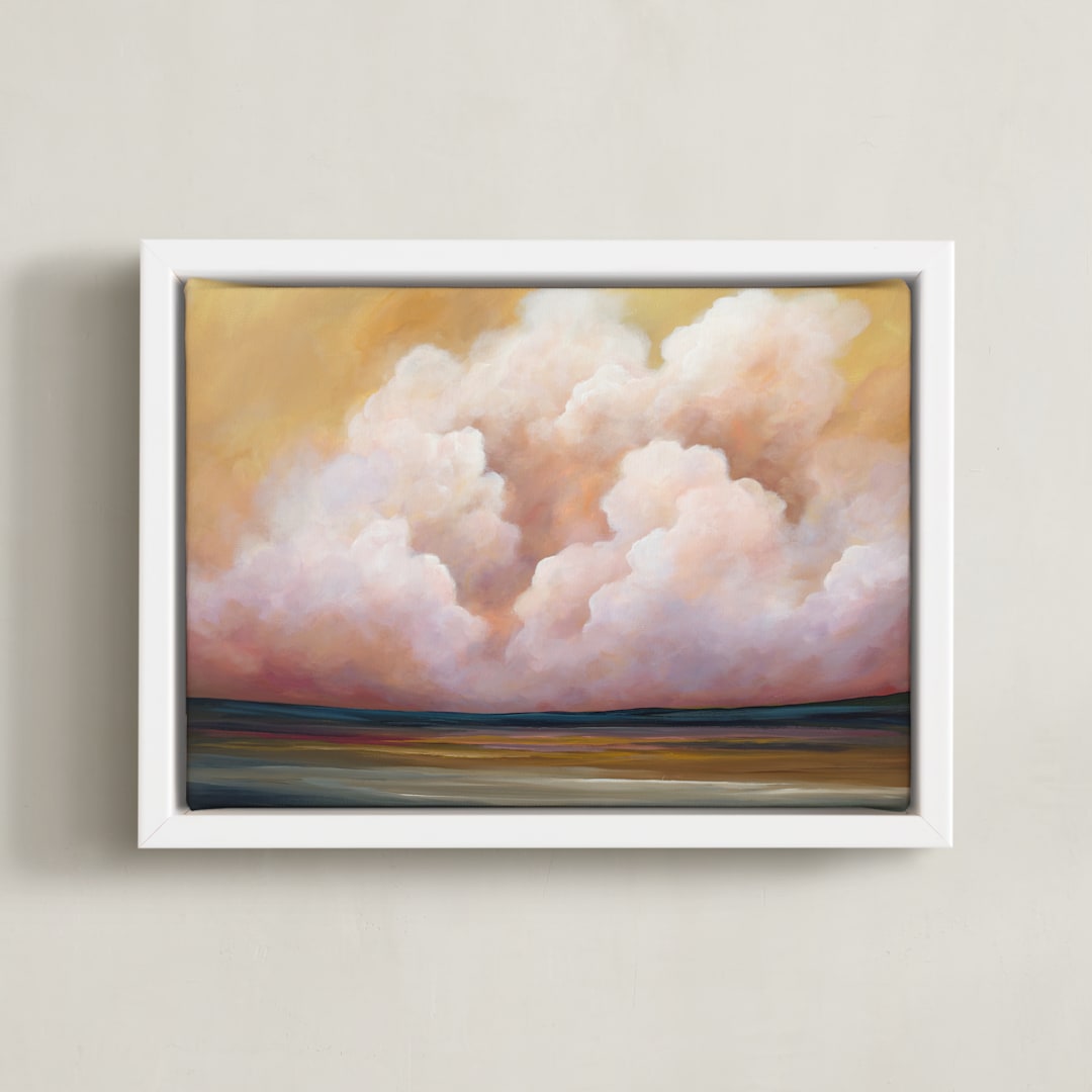 "Hope and Warmth" - Art Print in Honey Yellow by Mya Bessette - Framed Canvas