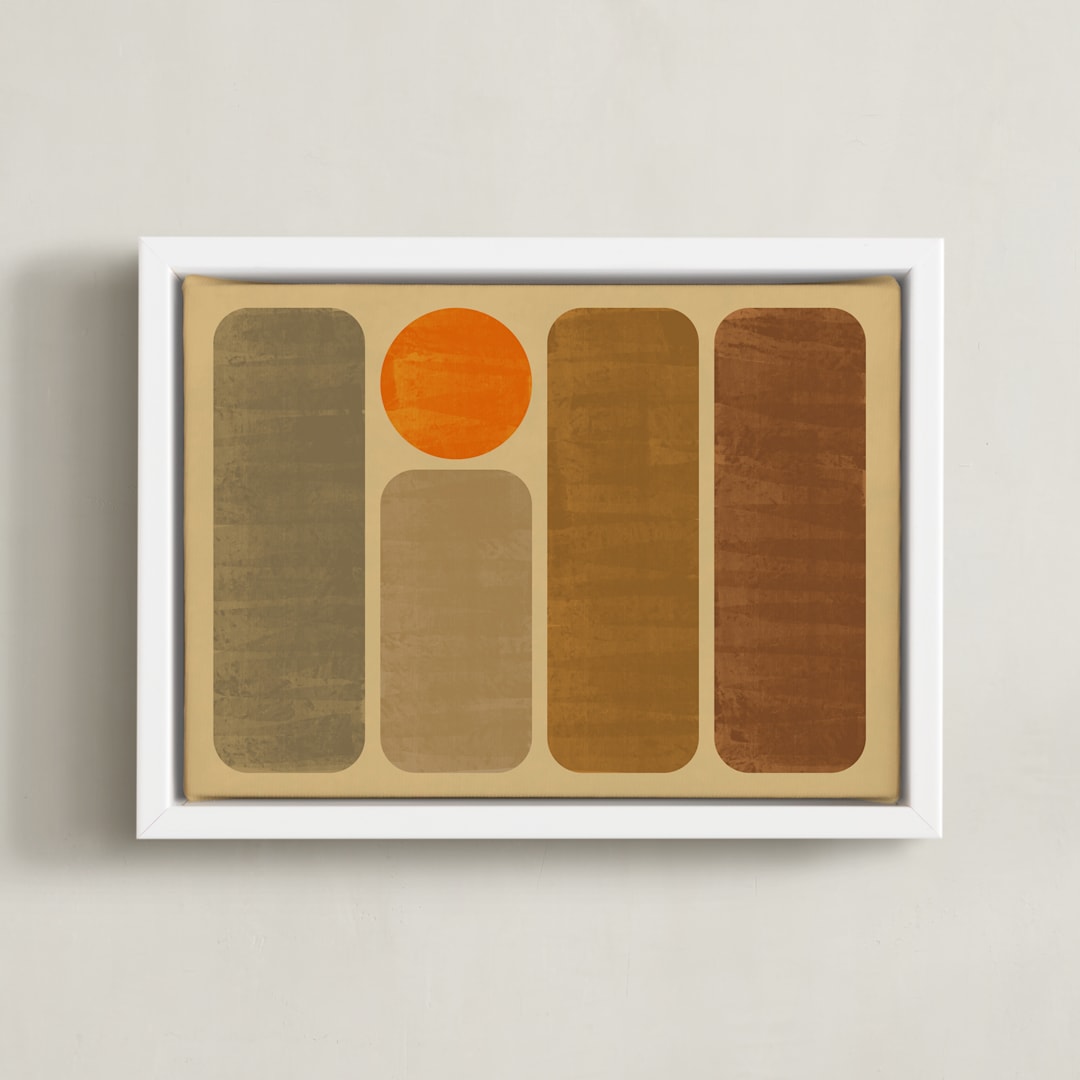 "Safari Night" - Art Print in Sunset by Yohaku Oshima - Framed Canvas