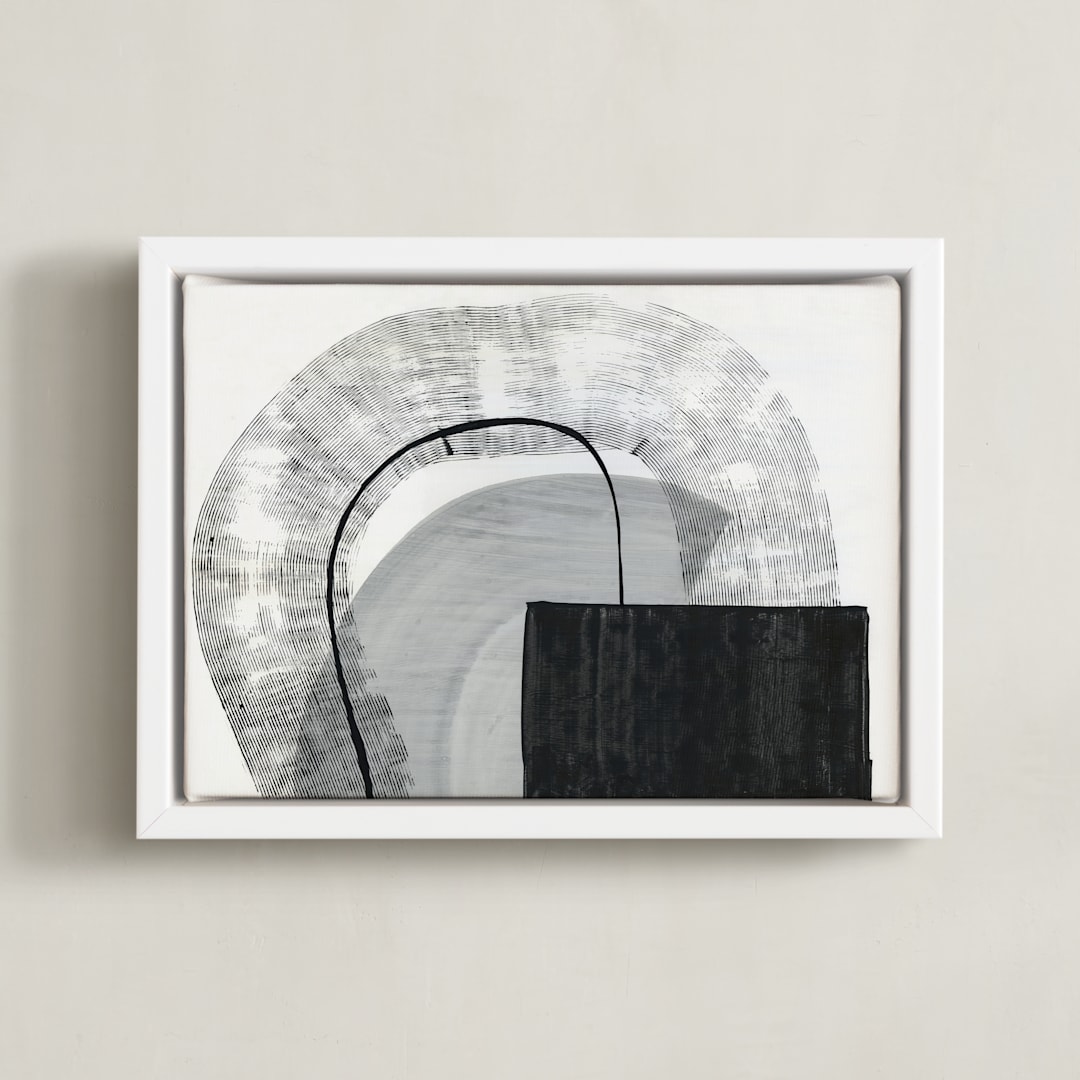 "Lines On Lines" - Art Print in Classic black by Kirsta Benedetti - Framed Canvas