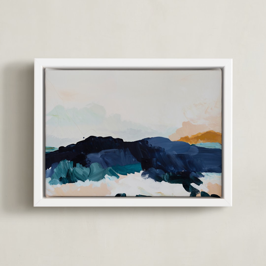 "Same But Different" - Art Print in Pool Blue by Kayla King - Framed Canvas