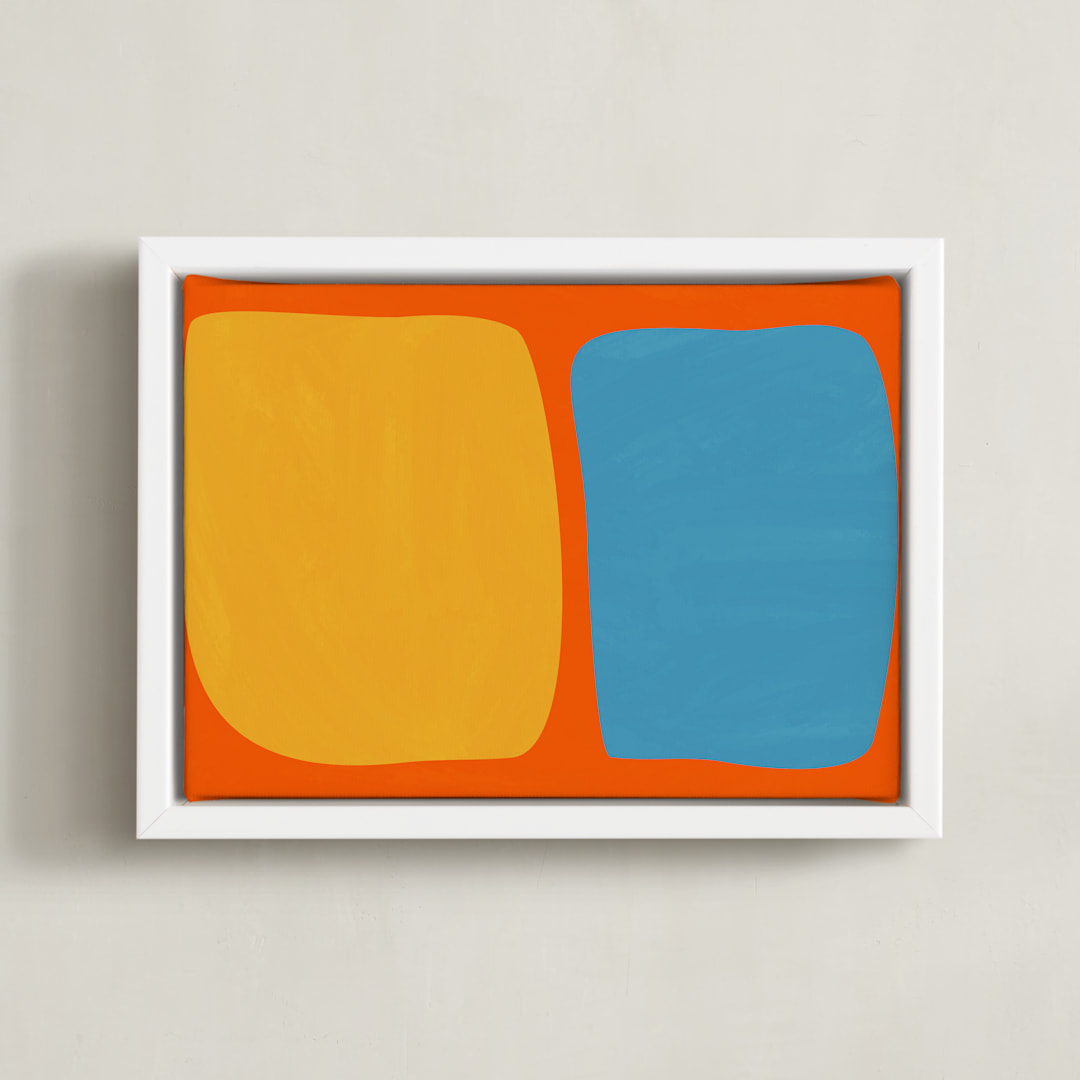 "Echo in Color" - Art Print in Mod Orange by Beth Vassalo - Framed Canvas