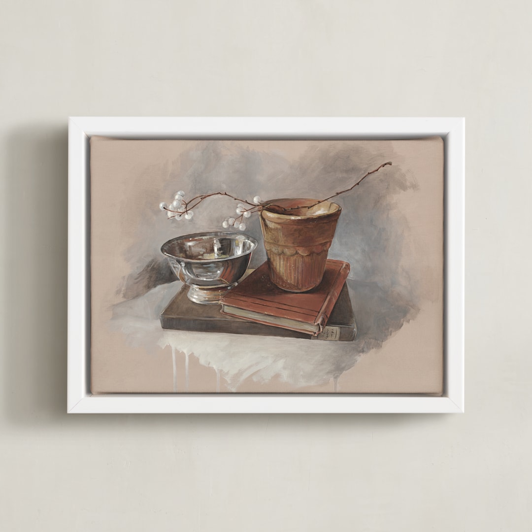 "Tallow Berries" - Art Print in Terracotta by Lorent and Leif - Framed Canvas
